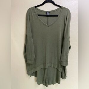 Moon Collection Sage Green V-Neck Tunic Top